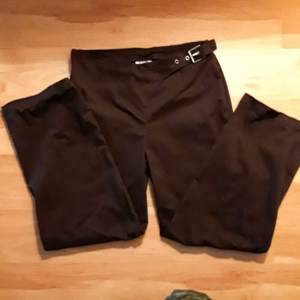 Future Collective, Reese Blutstein dark brown saddle wrap pants, size 8